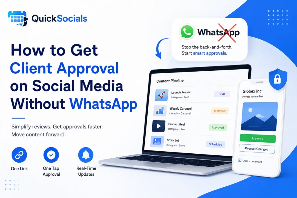 Social Media Approval Tool for faster client content approvals without WhatsApp
